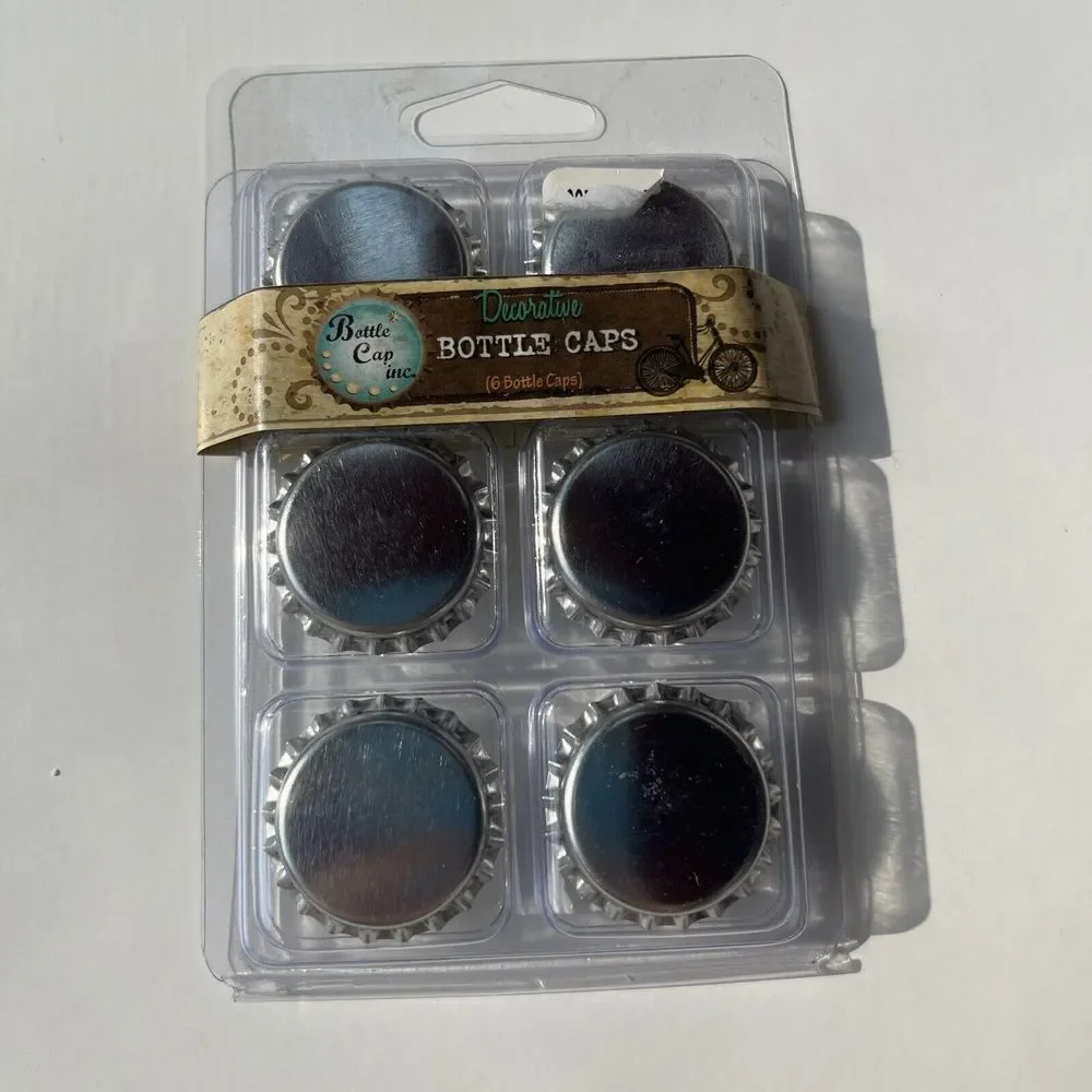Decorative Bottle Caps for Crafting Jewelry - 24 Caps Total